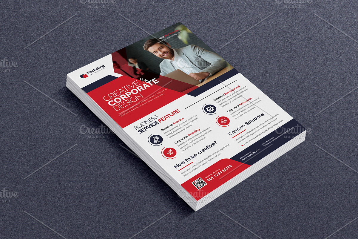 Minimalist A4 business flyer, a Flyer Template by creative-mint (Photo 4 of 5)