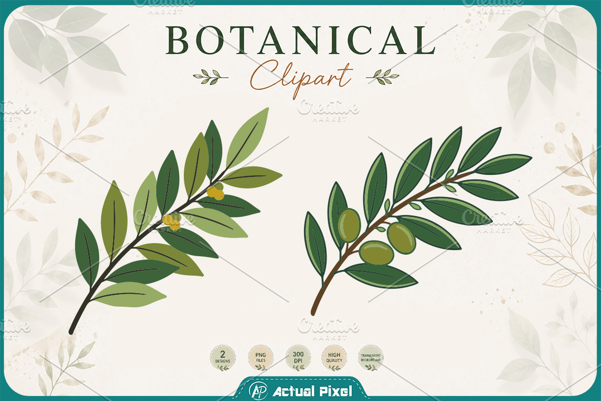 Boho Botanical Leaves Clipart Bundle, a Nature Photo by Actual Pixel (Photo 19 of 21)