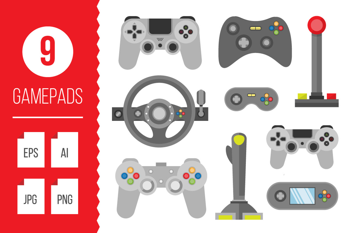 Flat gamepads, an Object Graphic by flatart