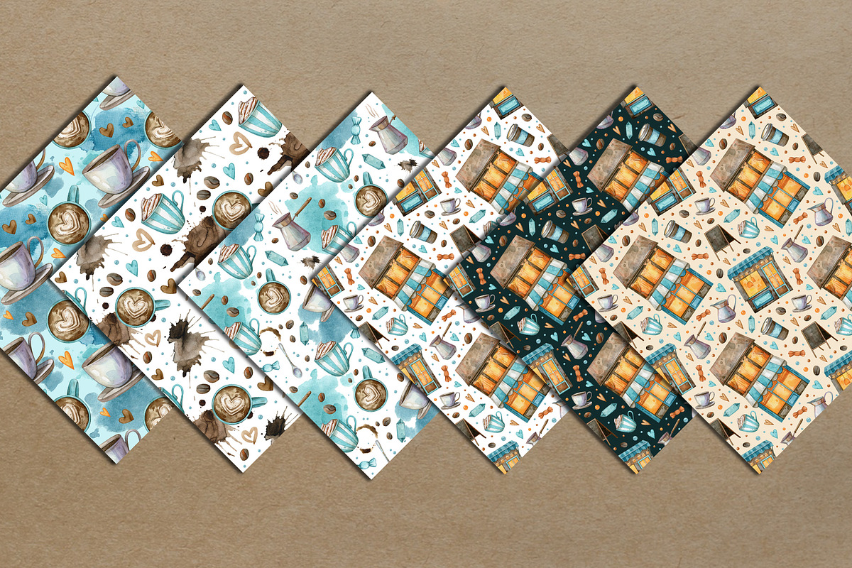 Watercolor Coffee Collection, a Decorative Illustration by Aquarellka (Photo 8 of 8)