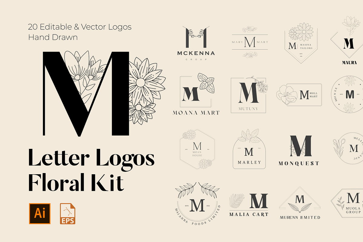 520 A to Z Floral Logos Bundle, a Branding & Logo Template by AN Productions (Photo 98 of 223)
