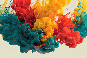 Abstract Colorful Ink Swirls Vibrant, a Photo by Pixeness Studio