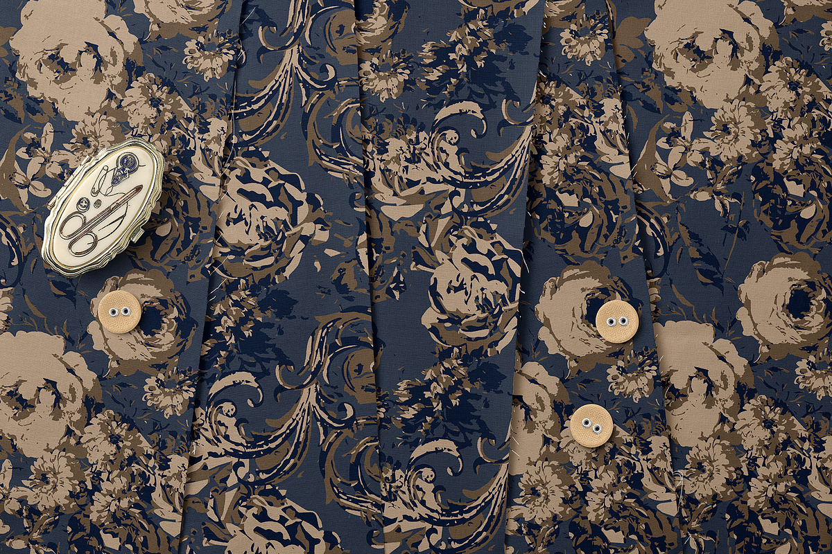 Vintage Baroque Floral Pattern, a Pattern Graphic by StudioGlouna (Photo 4 of 6)