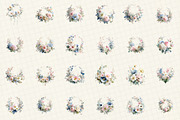 Watercolor Floral Vintage Wreath Set, an Illustration by DreamCafeArt (Thumbnail 3 of 6)