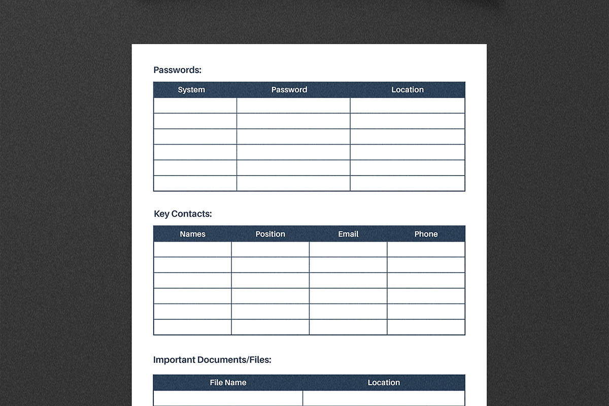 Work Handover Form Template, a Stationery Template by MightyDesign (Photo 4 of 8)