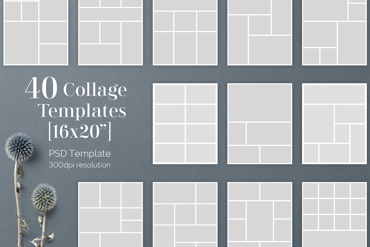 16x20 PSD Collage Template Bundle, a Templates & Theme by Paperweight Memories (Photo 1 of 4)