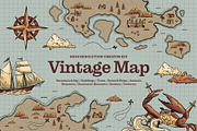 Vintage Map Creator Kit, an Object Graphic by DesignerCandies (Thumbnail 1 of 15)