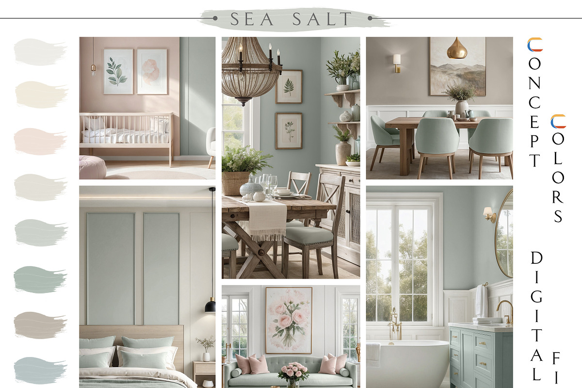 Sea Salt SW 6204 Home Paint Palette, a Presentation Template by CONCEPT COLORS (Photo 3 of 9)