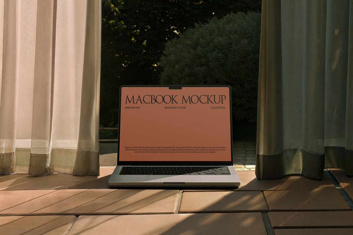 Greenscape 05 : Terrace MacBook, a Mac Mockup by Made by Attic (Photo 2 of 2)