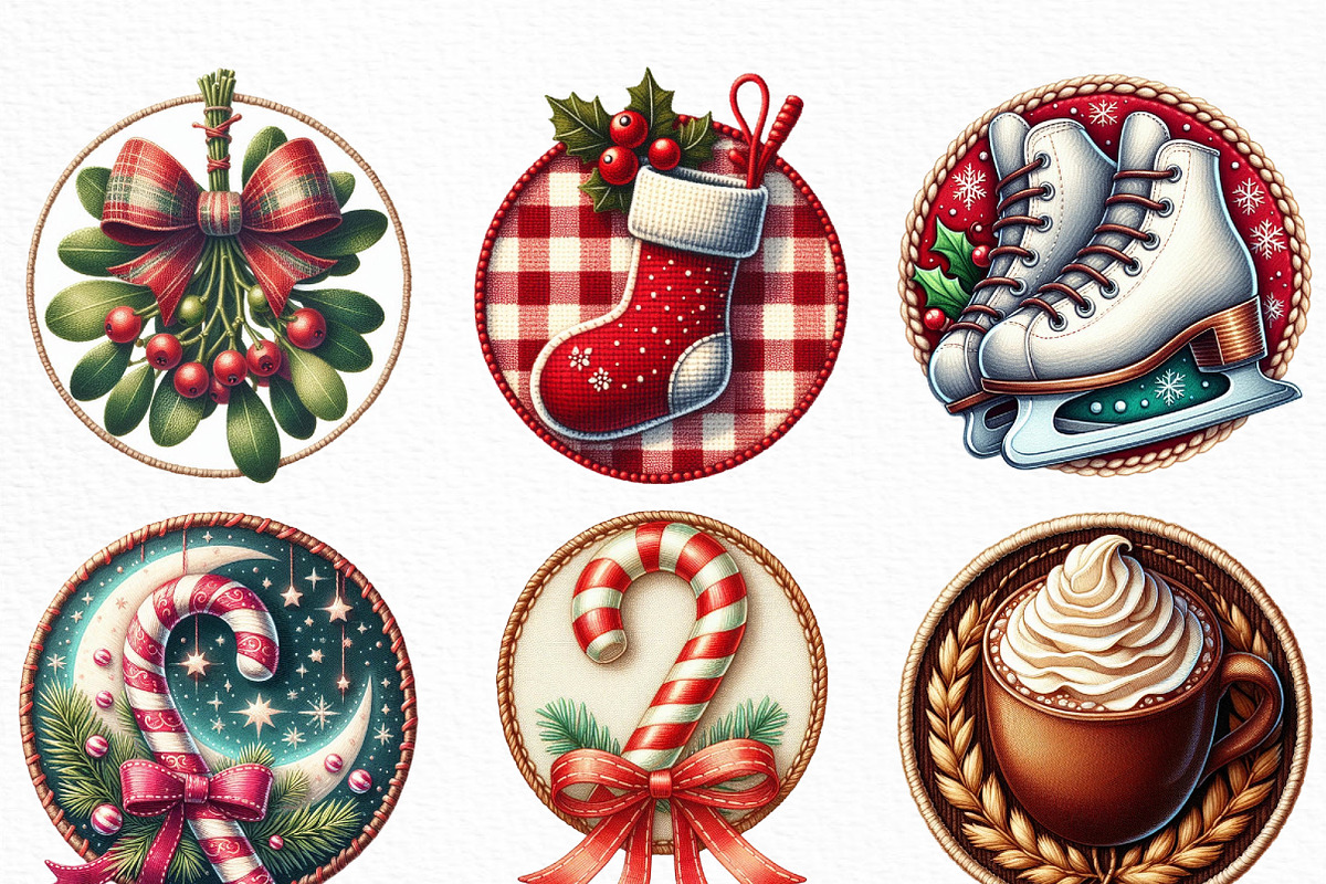 Embroidered Christmas Sublimation, an Illustration by Craft Nest (Photo 4 of 6)