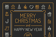 Christmas Card, 20 Icons and Pattern, a Card Template by Snitovets (Thumbnail 1 of 3)