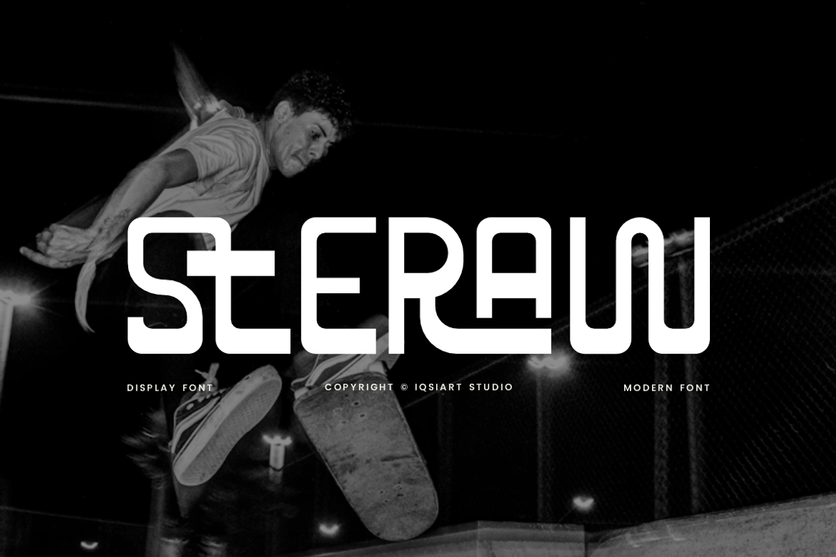 Steraw - Modern Street Font, a Sans Serif Font by Iqsiart Studio (Photo 1 of 8)
