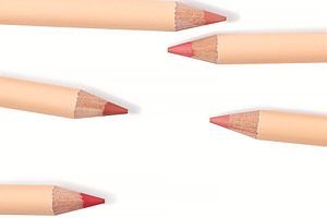 Assorted Lip Liner Pencils on White Background, a Photo by vimart