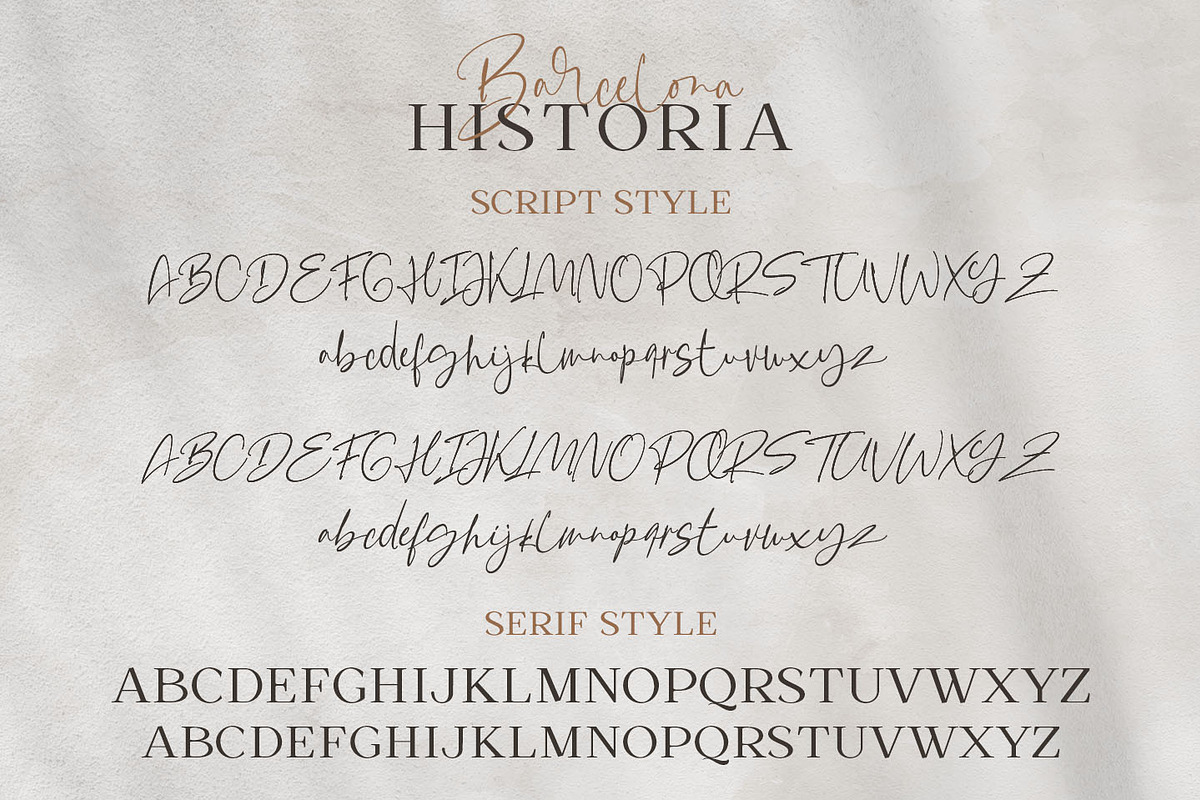 Barcelona Historia Font Duo, a Script Font by Kotak Kuning Studio (Photo 12 of 13)