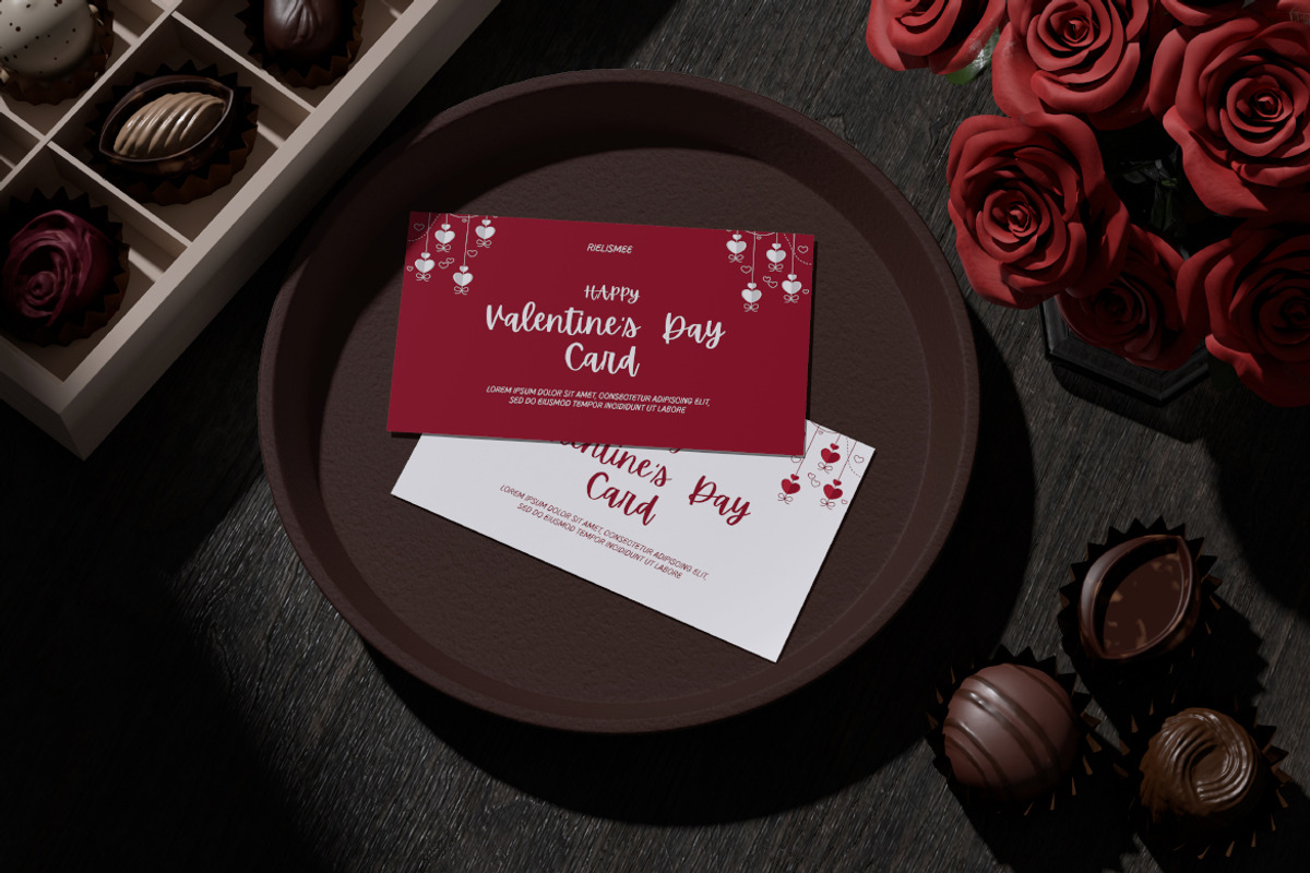 Valentines Day Card Mockup, a Merchandise Mockup by Rielismee (Photo 2 of 5)