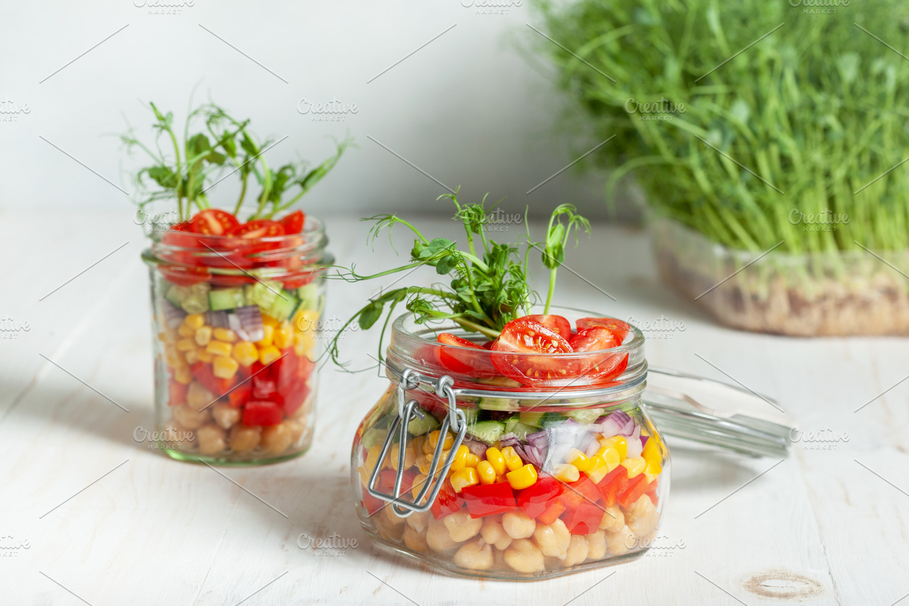vegetarian salad with chickpeas and, a Food & Drink Photo by natashamam