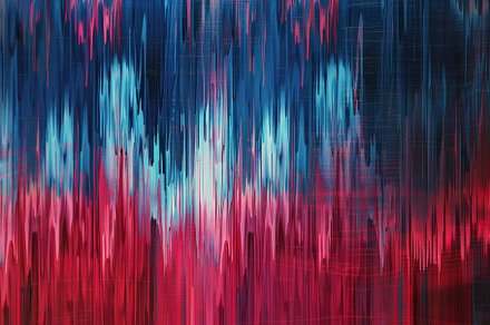 Colorful wave-like patterns in red,, a Photo by Tanuart