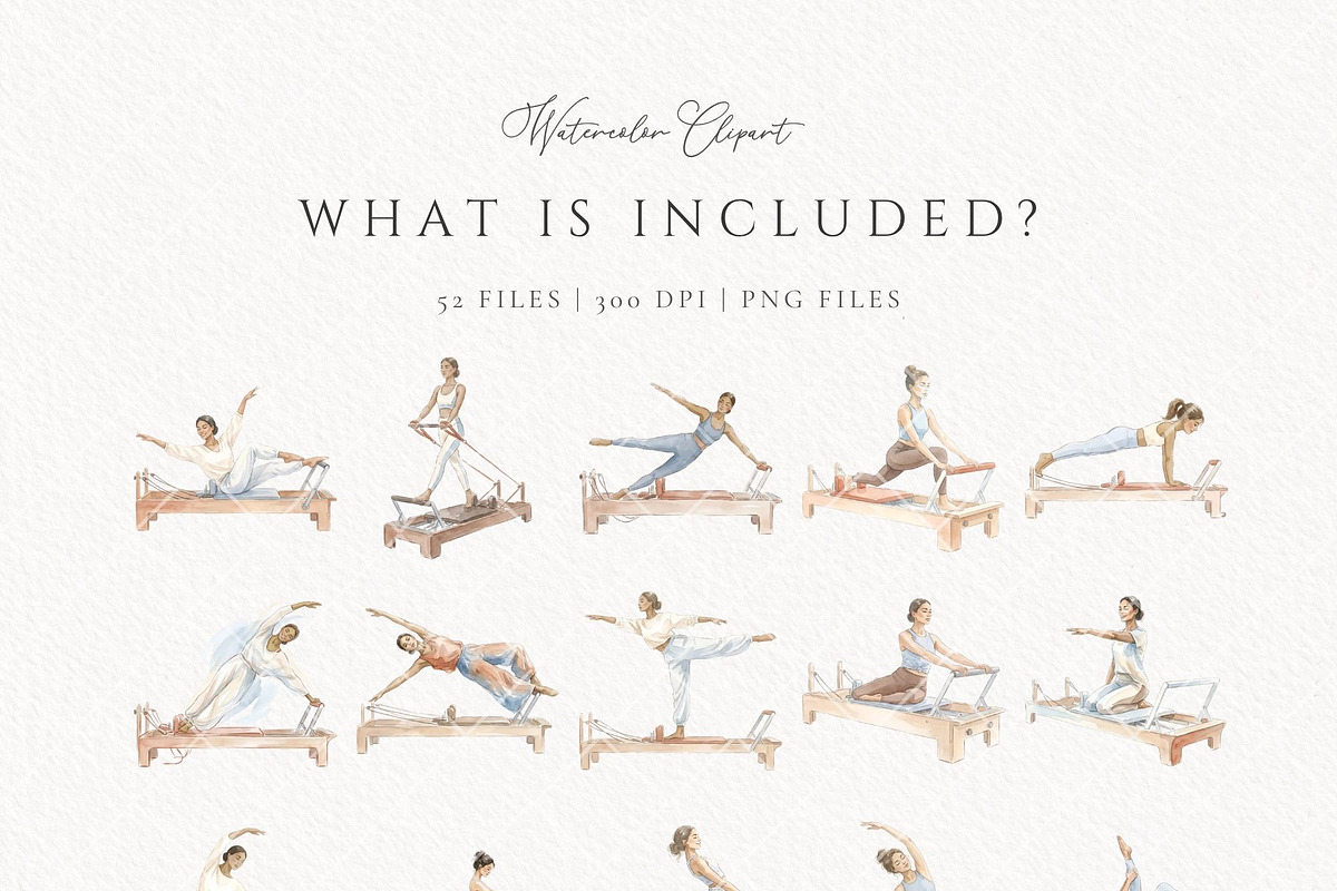 Pilates Reformer Yoga Stretch Set, a Sport Illustration by Invite to Clipart (Photo 3 of 7)