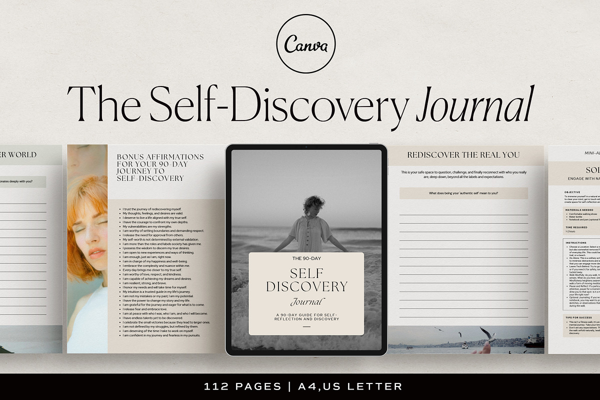 Self Discovery Journal Canva, a Presentation Template by HelloKarla (Photo 1 of 7)