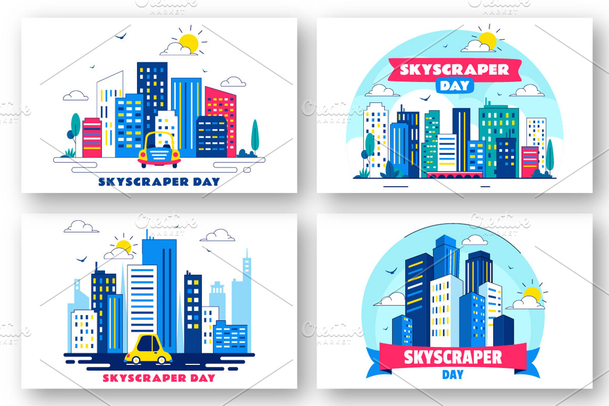 10 Skyscraper Day Illustration, an Object Illustration by denayunebgt (Photo 2 of 4)