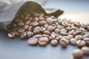 Bagful of the coffee beans