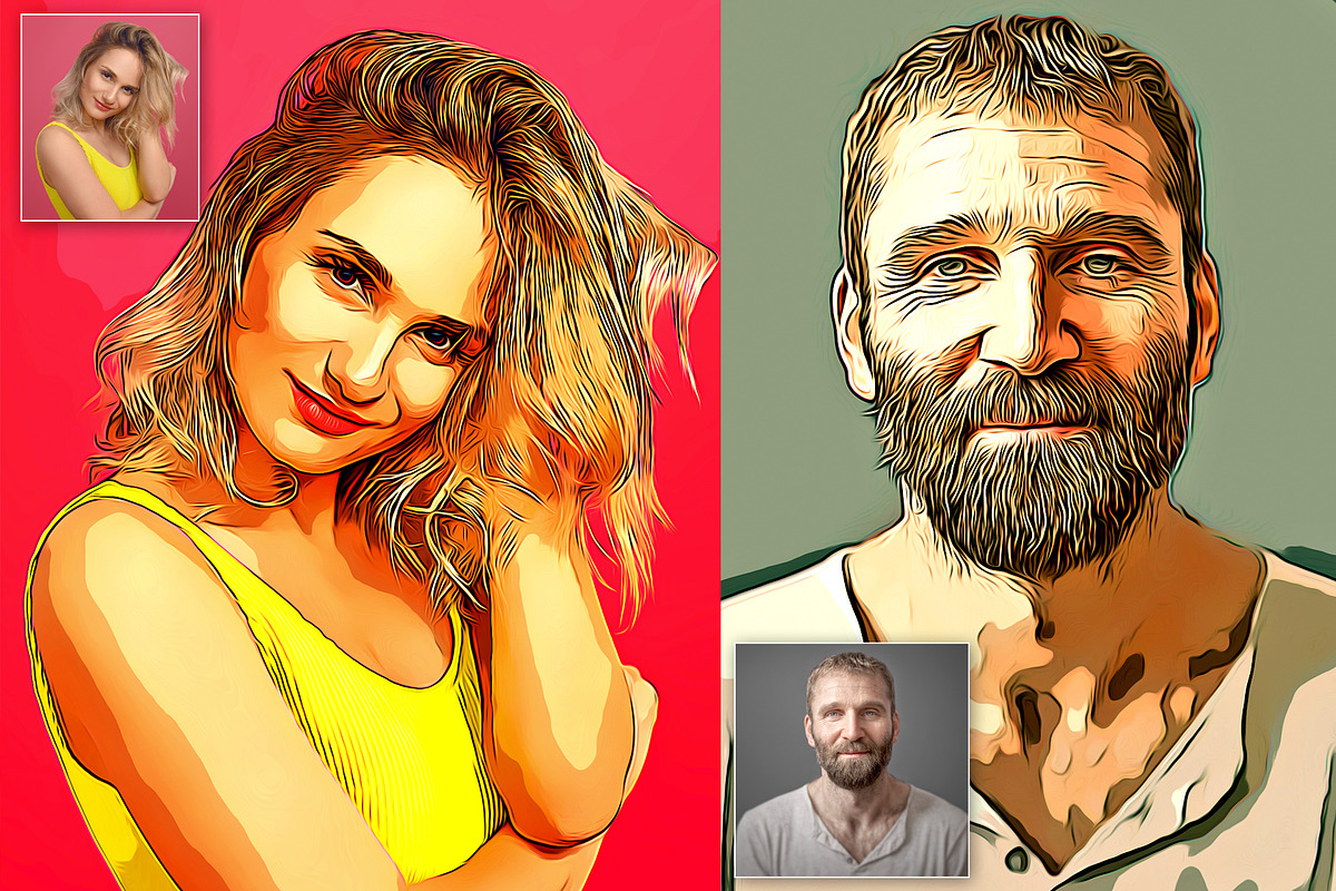 Premium Cartoon Oil Paint, an Action Add-On by U_Design (Photo 3 of 11)