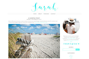 Sarah - Blogger Template/Blog Design