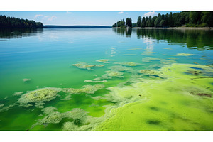 lake blue green algae ai generated, a Background Photo by pikepicture