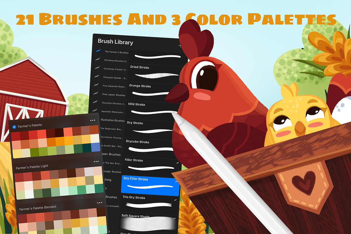 The Farmer’s Procreate Brushes, a Brush Add-On by Leonard Posavec (Photo 4 of 10)