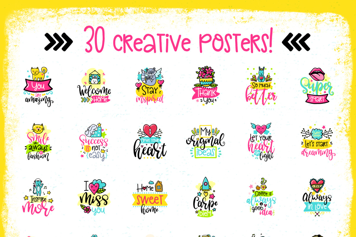 30 Funny Color Cards with Quote, a Card Template by Velliniki (Photo 3 of 5)