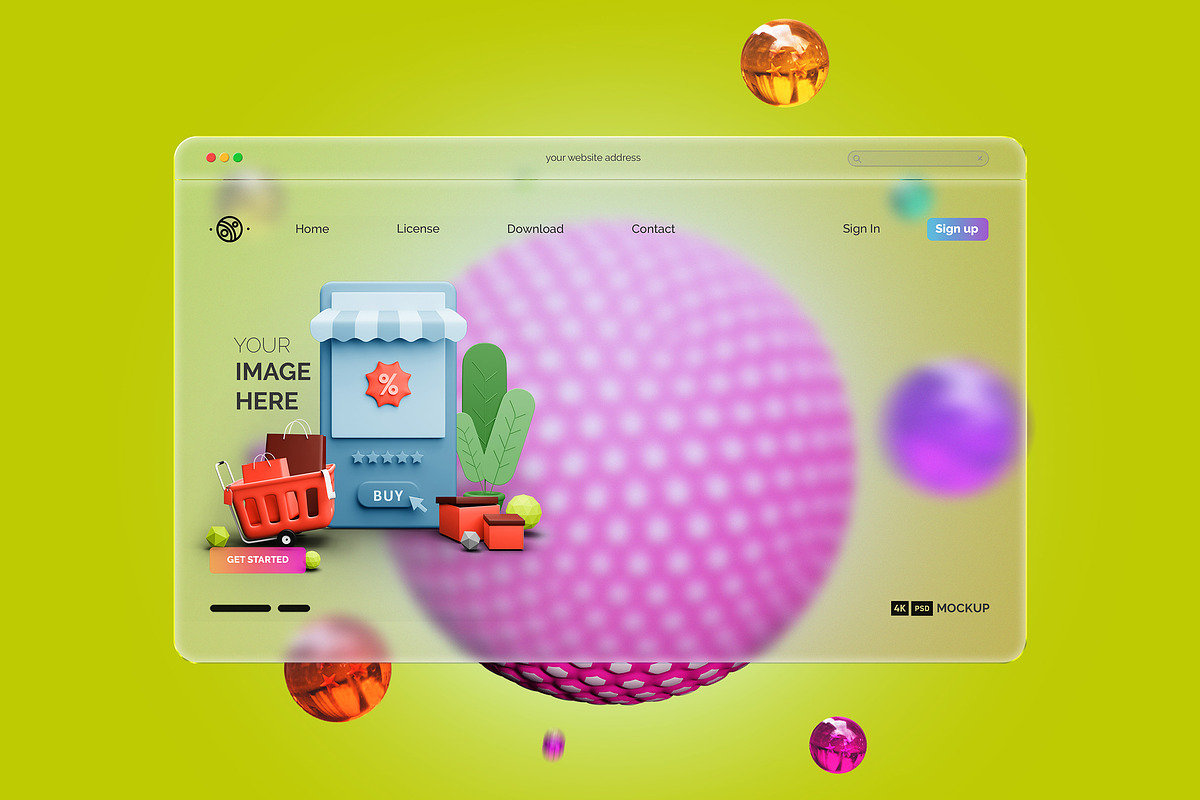 Gradient Glassmorphism Background, a Wearable Device Mockup by Artlogs (Photo 4 of 4)