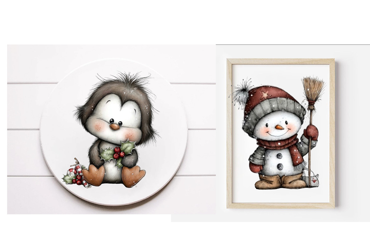 Whimsical Christmas Clipart Bundle, an Illustration by Designworld (Photo 4 of 6)