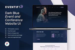 Eventify Event & Conference Website, an UI Kit Template by peterdraw