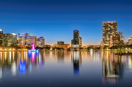 Orlando city skyline at night