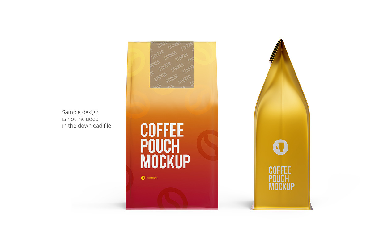 Coffee Pouch front and side view, a Packaging Mockup by easymock (Photo 8 of 8)
