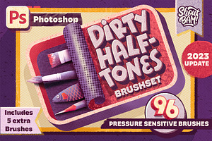 Dirty Halftones Photoshop Brush Set