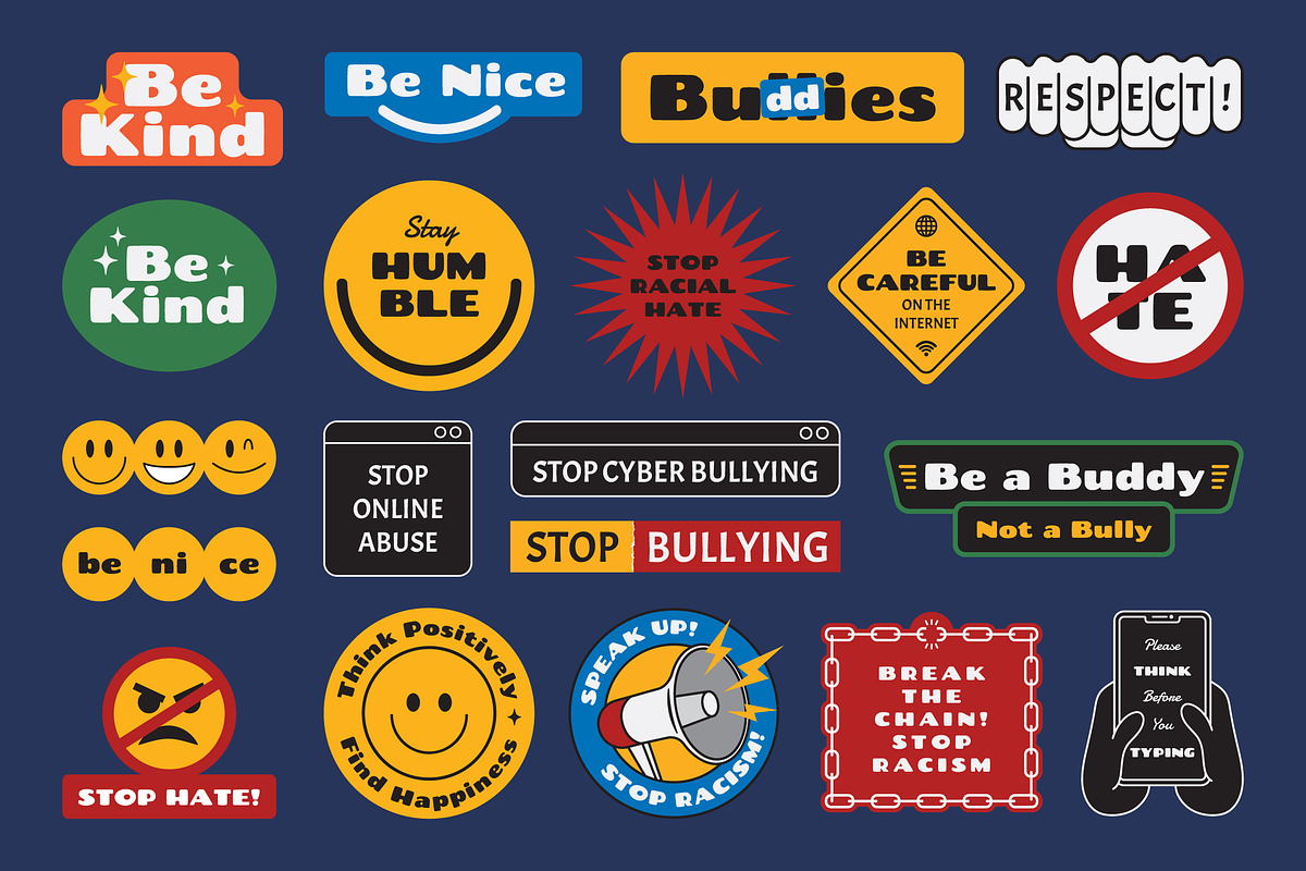 Anti Bullying Badge Sticker, an Object Graphic by Dordar.Lab