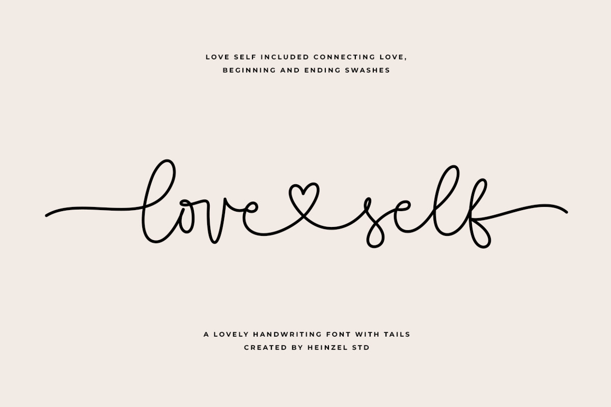 Love Self | Lovely Script Font, a Script Font by Heinzel Std (Photo 1 of 15)