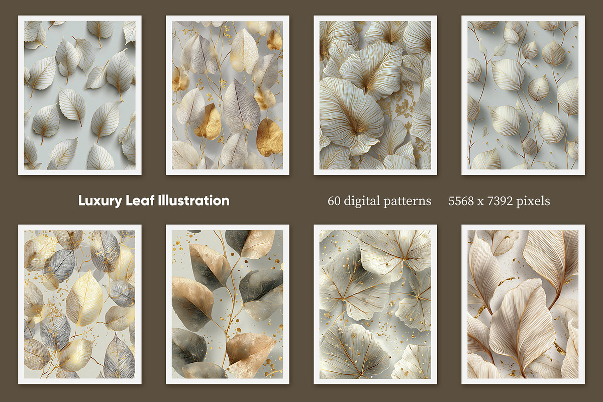 Luxury Leaf Illustration, a Decorative Illustration by Housui Patterns (Photo 7 of 10)