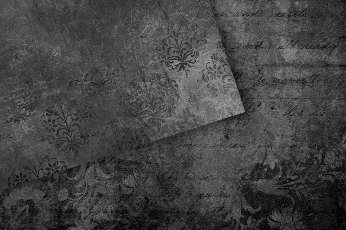 Black Distressed Damask Textures, a Texture Graphic by Digital Curio