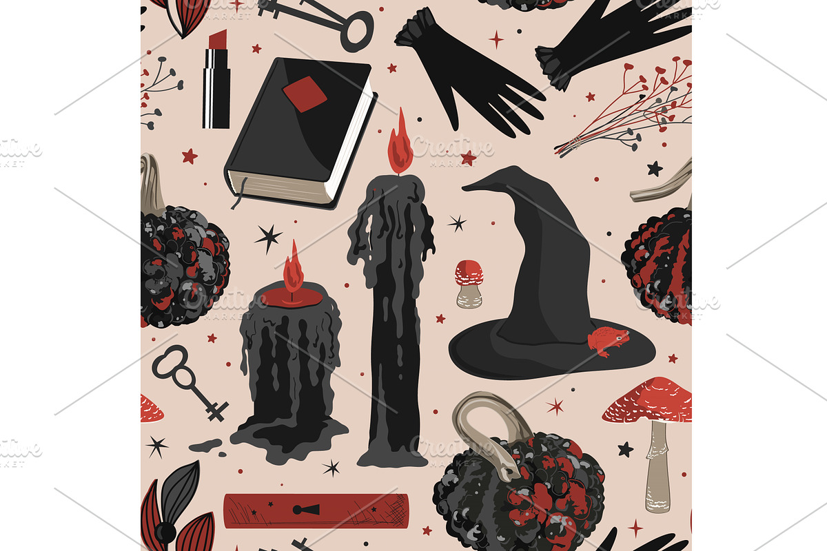 Spooky Halloween seamless pattern, a Texture Illustration by Toltemara