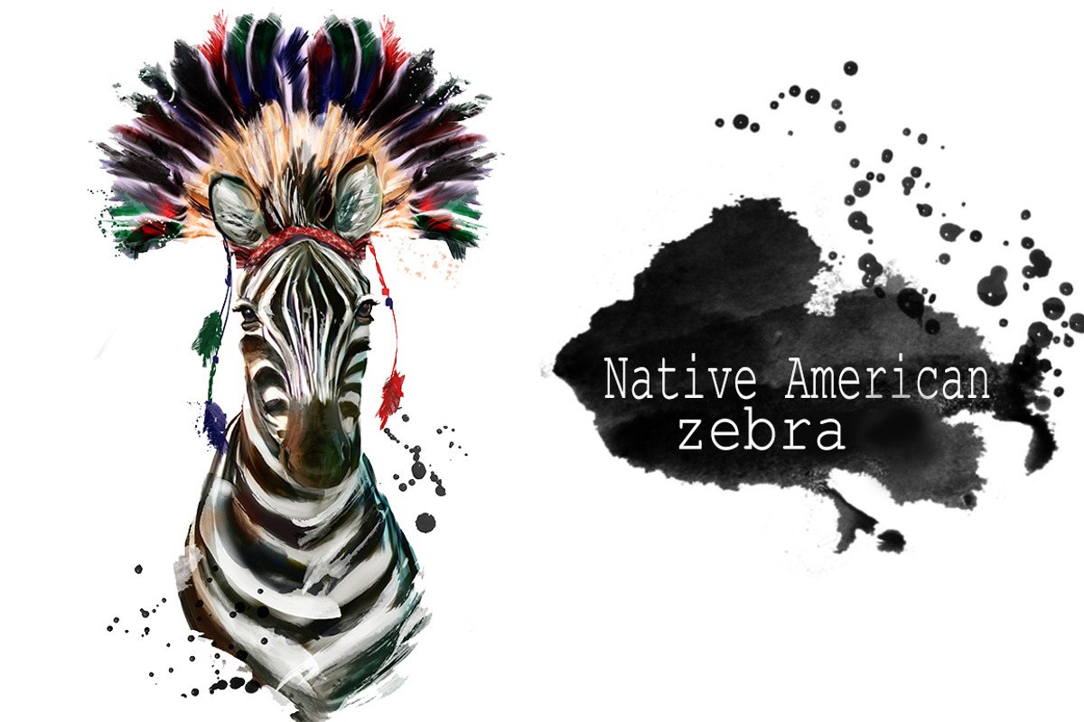 Set zebra portraits .4 styles, an Animal Illustration by art_mouse (Photo 3 of 8)