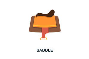 Saddle Flat Icon. Color Simple