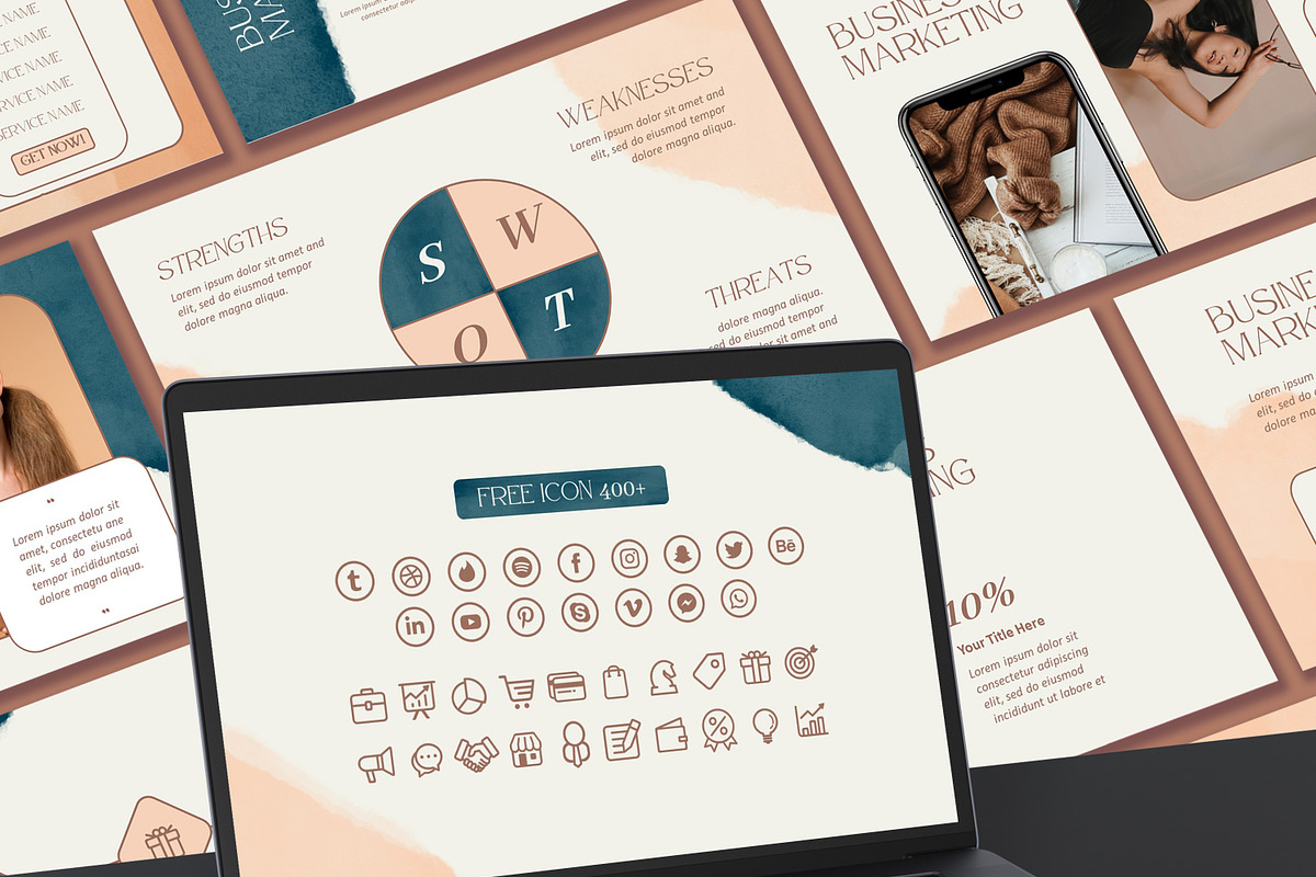 Watercolor Powerpoint Template, a Presentation Template by SKY CREATION (Photo 6 of 6)