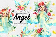 Watercolor angel-Wings clipart, an Illustration by Depiano (Thumbnail 1 of 8)