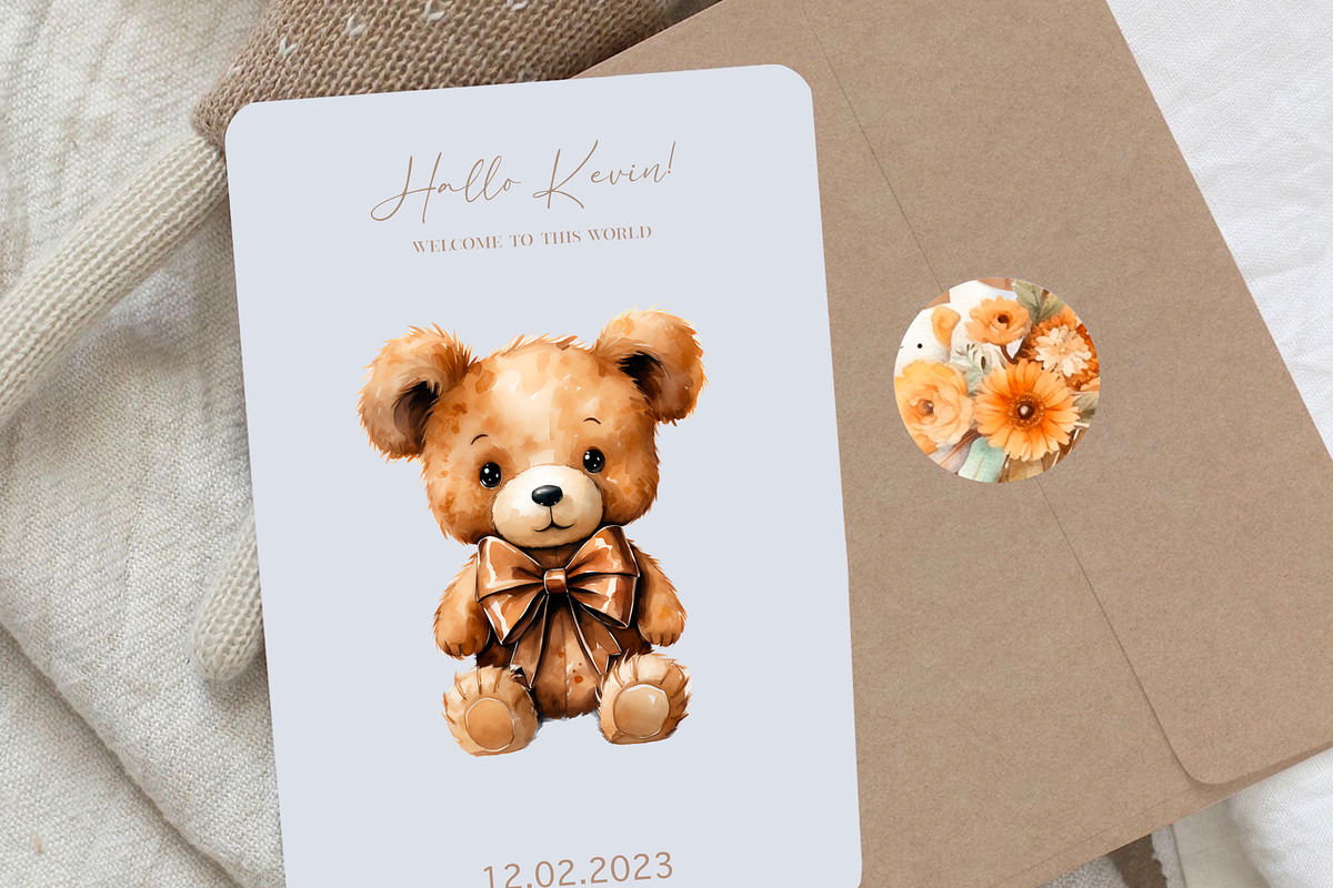 Boho Baby , Watercolor clipart, a Decorative Illustration by Hello My Print (Photo 8 of 10)