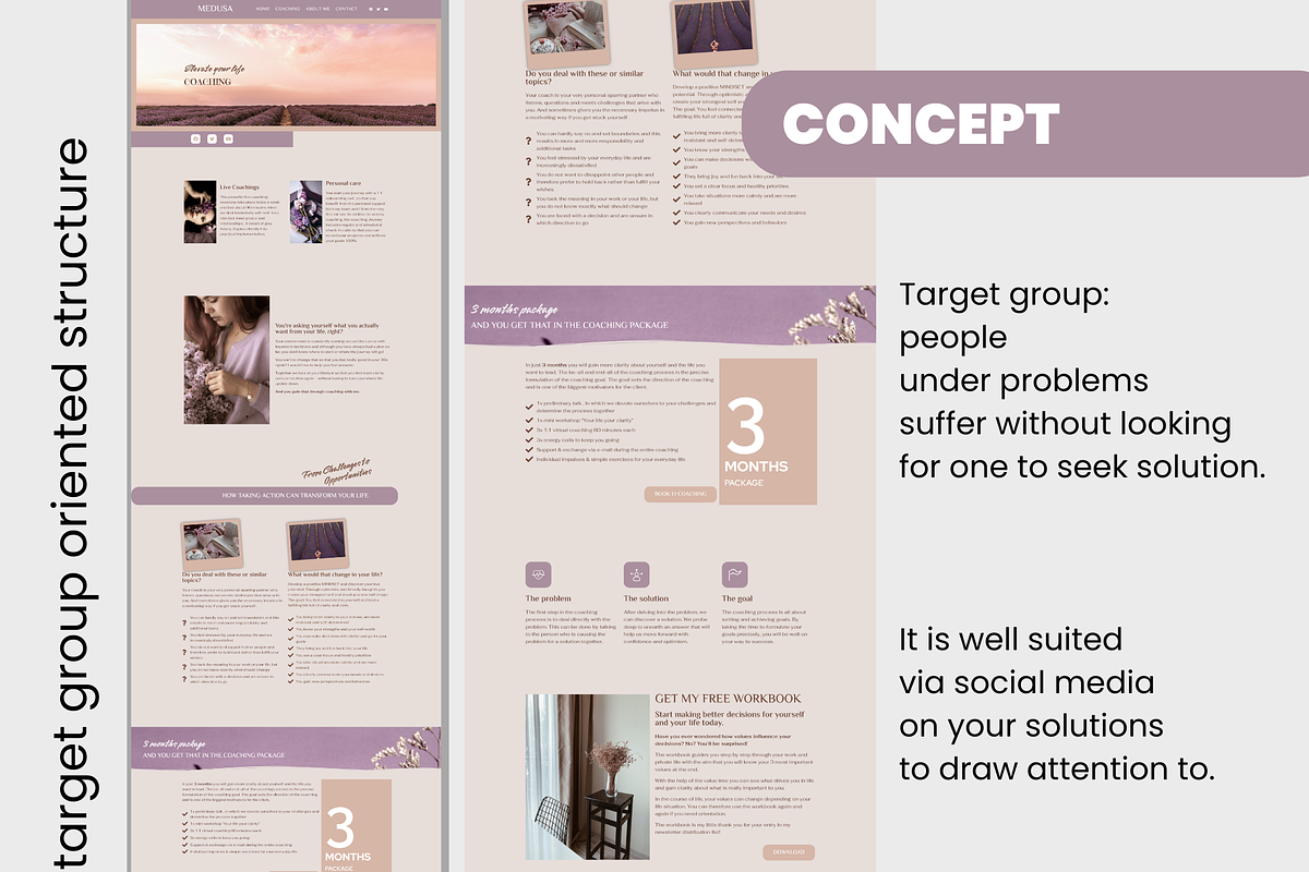 Feminine Wordpress theme Coach, a WordPress Template by myvisuell.de Webdesign (Photo 4 of 10)