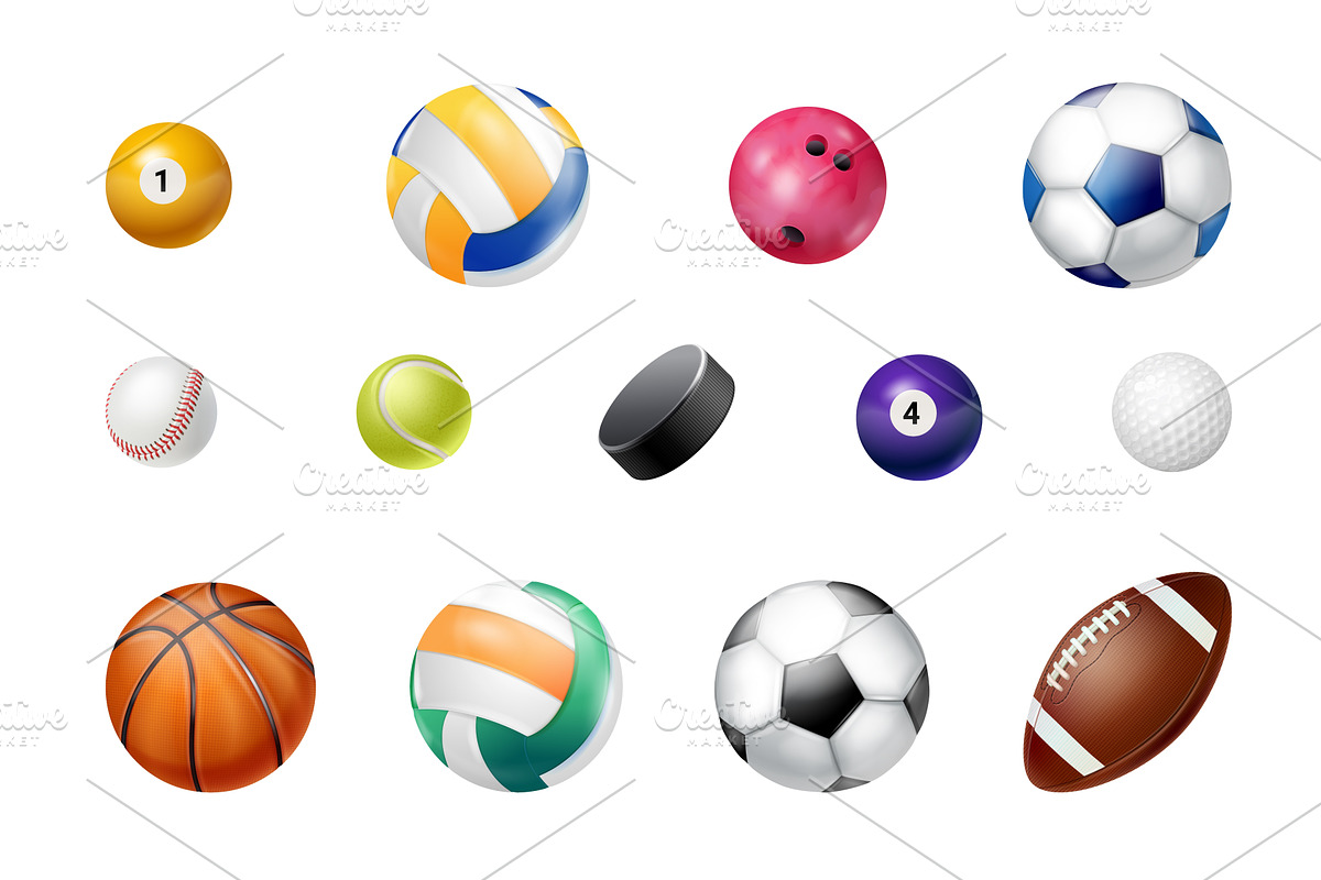 Realistic sport balls equipment. 3d, a Sport Illustration by Stock-Smart-Start