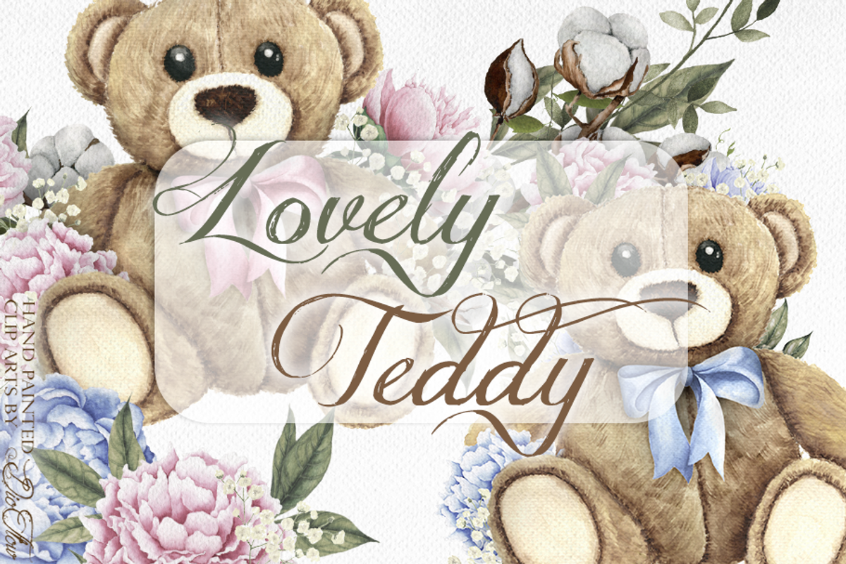 Teddy Watercolor Illustration, a Decorative Illustration by DioFlow (Photo 1 of 6)