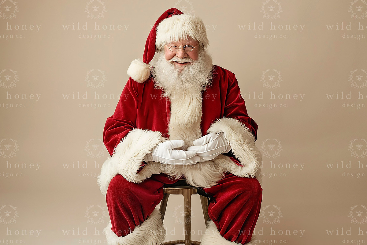 Santa Newborn Digital Backdrop, a Layer Style Add-On by Wild Honey Design Co. (Photo 2 of 2)